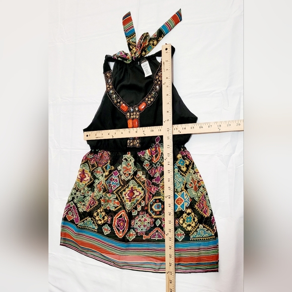 UNIT USA Women’s Size M Jewels Halter Neck Beaded Multicolor - Picture 4 of 6